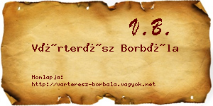 Várterész Borbála névjegykártya